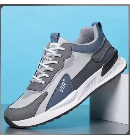 Casual Leather Shoes Lace Lightweight Comfortable Breathable Men's Walking Sneakers