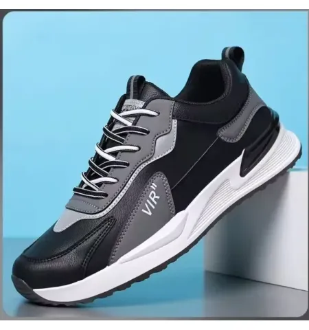 Casual Leather Shoes Lace Lightweight Comfortable Breathable Men's Walking Sneakers