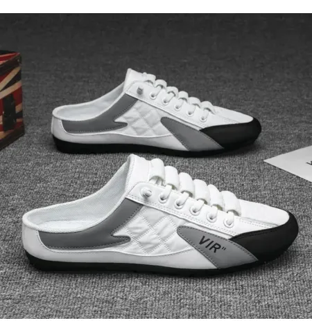 Summer 2024 Vip Half Slippers for Men Trendy Men’s Flat Bottom Casual Shoes Soft Sole Support Shoes