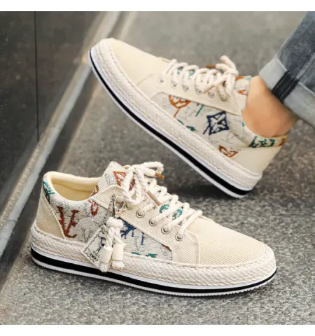 Casual Sneaker Shoes for Men Summer Breathable Lace-Up Waterproof Pointed Toe