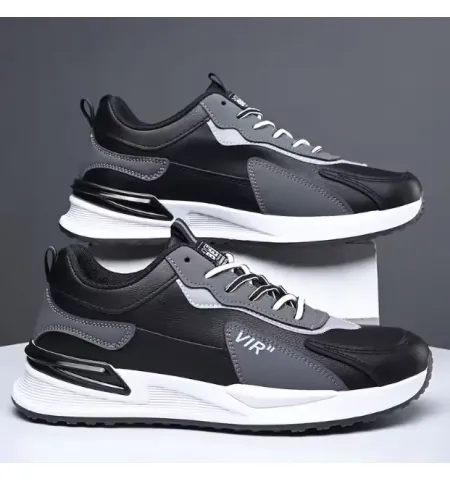 Casual Leather Shoes Lace Lightweight Comfortable Breathable Men's Walking Sneakers