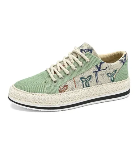 Casual Sneaker Shoes for Men Summer Breathable Lace-Up Waterproof Pointed Toe