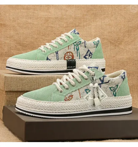 Casual Sneaker Shoes for Men Summer Breathable Lace-Up Waterproof Pointed Toe