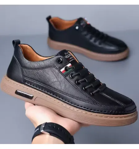 Men's Board Shoes | Fashion Black and White Male Casual Walking Footwear