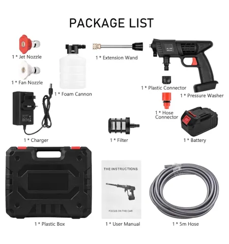 Water Gun Hose Nozzle Car Washer Garden Watering Cordless Pressure Washer Pro/car Washing Gun High Pressure Water Gun