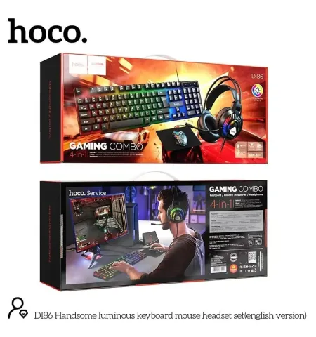 Hoco DI86 4 In 1 Gaming Set Headphone Mouse Keyboard Mousepad