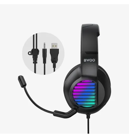 BWOO BO-BX024 Stereo Surround Sound Wired Gaming Headphone With Mic