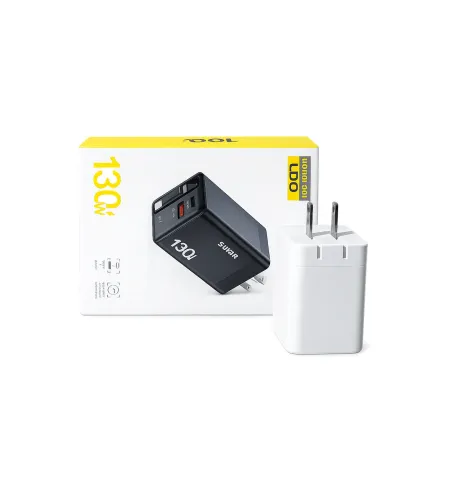 S01 130W Fast Charger (USB-C + USB-A | Built-in Retractable Cable)