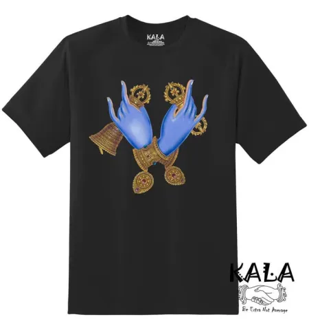 Vajra & Ghanta Hands Graphic Black T-Shirt