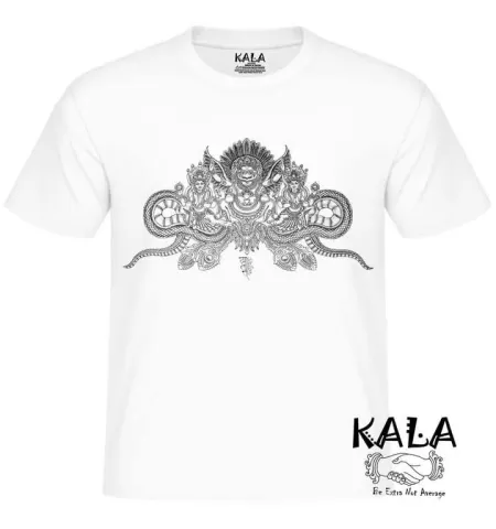 Garuda Mask Line Art Graphic T-Shirt