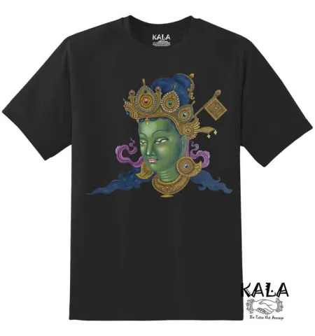 Green Tara Face Graphic T-Shirt