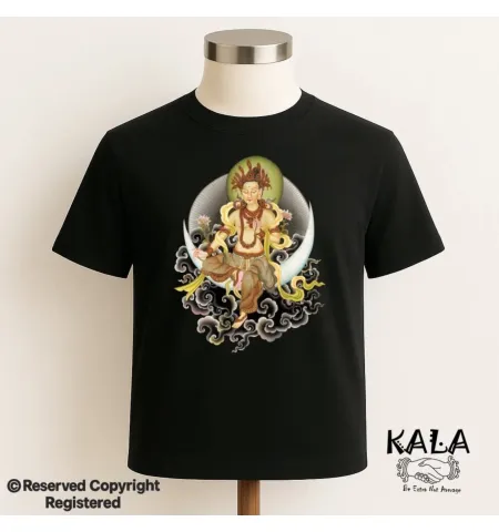 Chandradev Moon-Seated Deity Graphic T-Shirt – Black Edition