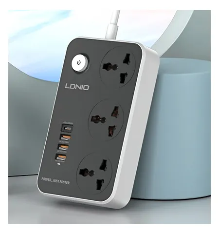 LDNIO SC3412 3 AC Outlets Universal Power Strip Multiplug