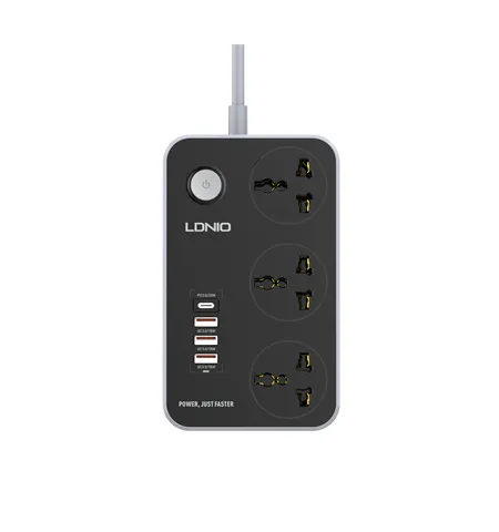 LDNIO SC3412 3 AC Outlets Universal Power Strip Multiplug