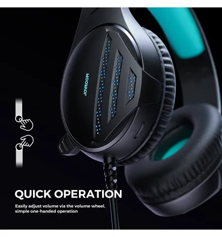 Joyroom JR HG2 Over‑Ear Gaming Headphone with Ice Blue Light