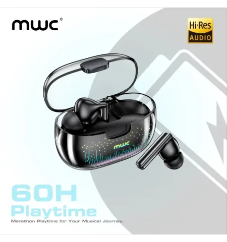 MWC Earpods Pro 2 TWS Earbuds Bluetooth 6.0 Hi-Res Audio Hybrid ANC 6-Mic ENC