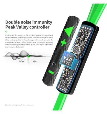 Plextone G23 Super Bass Dual Variable Sound Cell For Replace Gaming Earphone With Mic