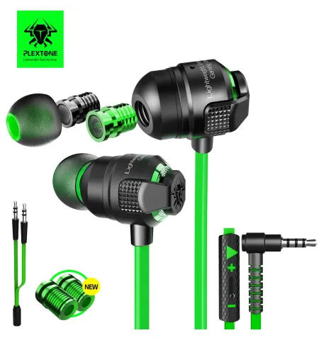 Plextone G23 Super Bass Dual Variable Sound Cell For Replace Gaming Earphone With Mic