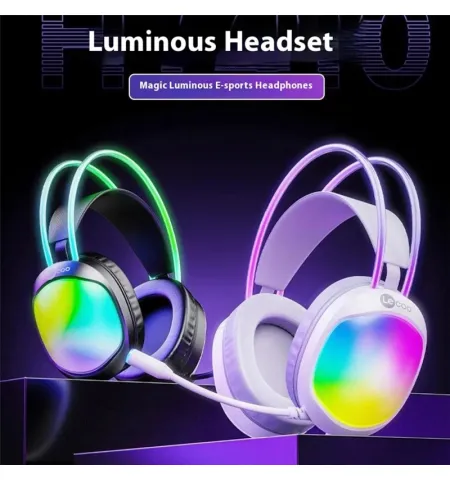 LENOVO LECOO HT410 Wired Gaming Headset LED Light USB 7.1 Surround Sound Desktop PC Headphone With Microphone
