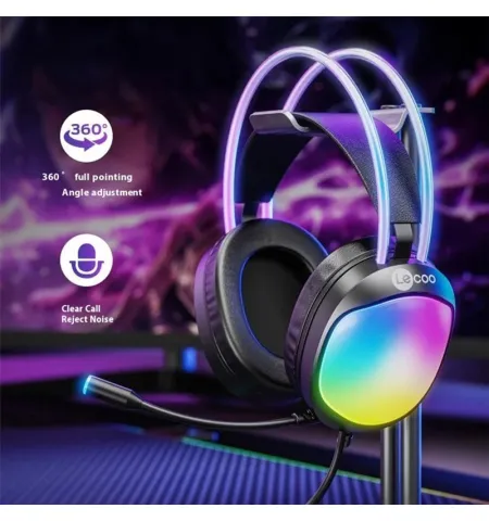 LENOVO LECOO HT410 Wired Gaming Headset LED Light USB 7.1 Surround Sound Desktop PC Headphone With Microphone
