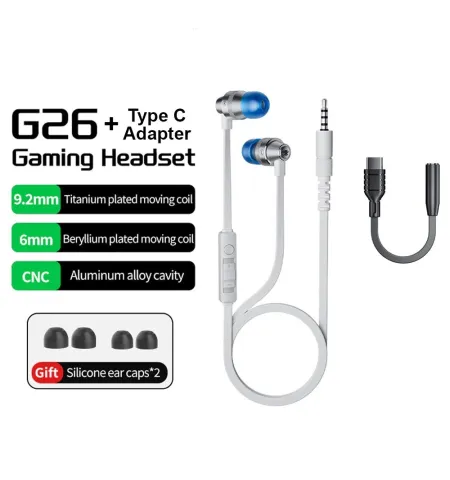 Plextone G26 Gaming Earphone Headset With Mic (Type C+3.5mm)