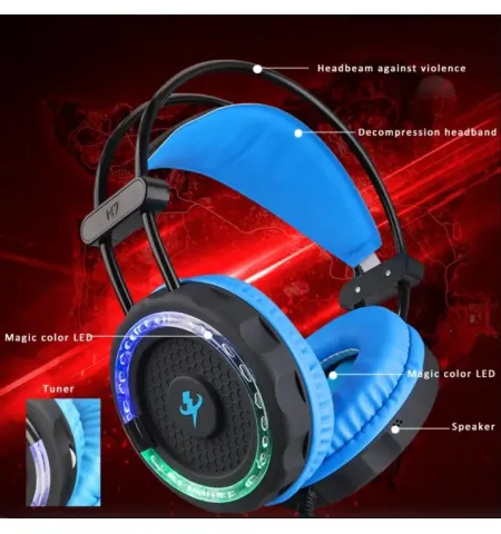 Misde H7 Surround Deep Bass Stereo Sound Usb Led Light Gaming Headphone With Mic