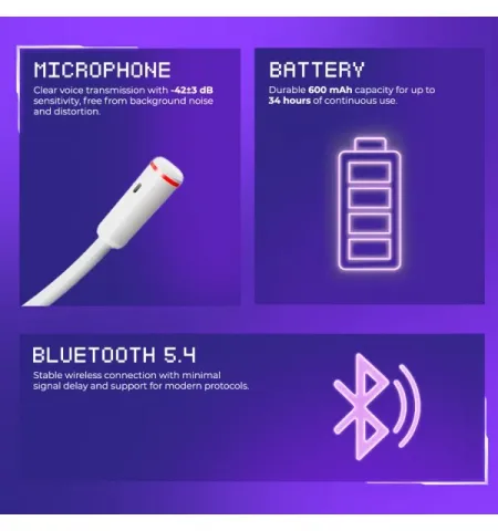 Proove Gaming Bliss (APP) Wireless Over-Ear Headset Bluetooth 5.4 High-Fidelity Gaming Headphone