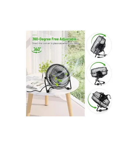 Portable Desktop High-Velocity Fan With Quiet Operation, USB Powered