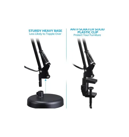 Flexible Long Swing Arm Bulb Desk Lamp