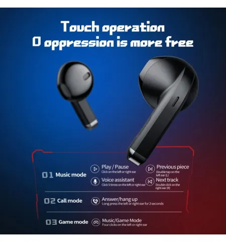 Plextone xMowi Space Endless Wireless TWS Gaming Metal Alloy Case Bluetooth 5.3 Earbud Game Music Dual Mode Mic Headset