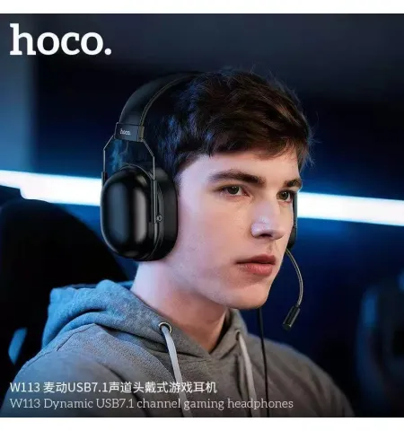 Hoco W113 Dynamic Gaming Headphones 7.1 Surround Sound 50mm Drivers USB Connection