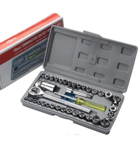40 In 1 Wrench Tool Kit With Screwdriver And Socket Tool Box Set