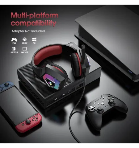Hunterspider V1 Wired On Ear RGB Light Gaming Headphone With Mic