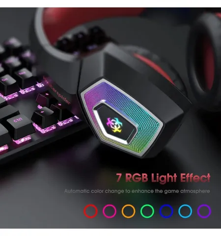 Hunterspider V1 Wired On Ear RGB Light Gaming Headphone With Mic