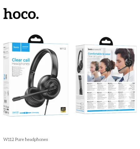 Hoco W112 Wired Headphone With Mic