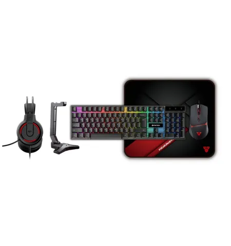 Fantech P51 5-in-1 Gaming Power Bundle With RGB Keyboard Mouse Mousepad Headset And Stand