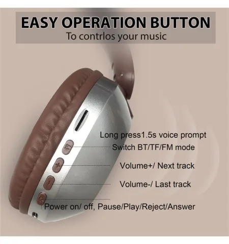 AKZ-30 Over-Ear Wireless Bluetooth Headphone With BT/TF/FM Modes