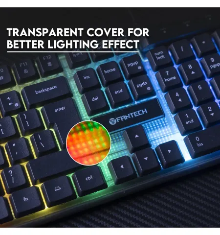 Fantech P51 5-in-1 Gaming Power Bundle With RGB Keyboard Mouse Mousepad Headset And Stand