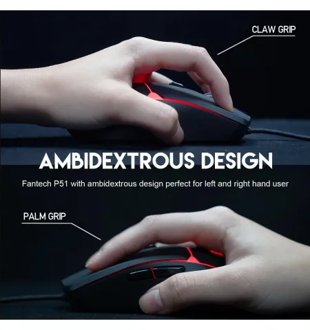Fantech P51 5-in-1 Gaming Power Bundle With RGB Keyboard Mouse Mousepad Headset And Stand