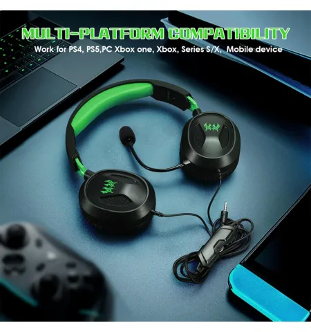 G3100 Wired Gaming Headphone With Mic & Memory Foam Cushions 3.5mm for PS5, Laptop & Mobile