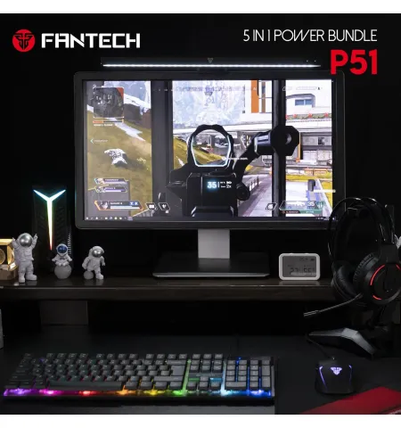 Fantech P51 5-in-1 Gaming Power Bundle With RGB Keyboard Mouse Mousepad Headset And Stand