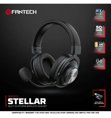 Fantech Stellar WHG05 Tri-Mode Wireless Gaming Headset