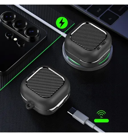 Auto Focus Protective Case For Samsung Galaxy Buds 4 / Buds 4 Pro With Carabiner