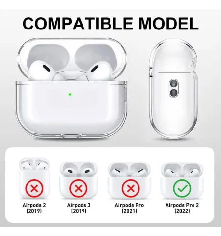 Airpods Pro 2nd Generation Transparent Cover Case With Hand Strap Lanyard