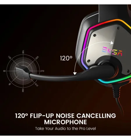 EKSA E1000 USB RGB Gaming Headset 7.1 Surround Sound With Mic Gaming Grade 50Mm Drivers