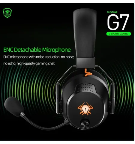 Plextone G7 RGB Chroma Wireless Bluetooth 5.1 Gaming Headset With ENC Detachable Mic