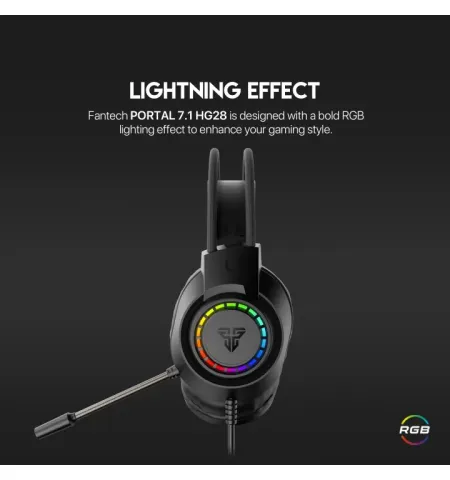 Fantech PORTAL 7.1 HG28 USB Gaming Headphone RGB Virtual 7.1 Surround Sound