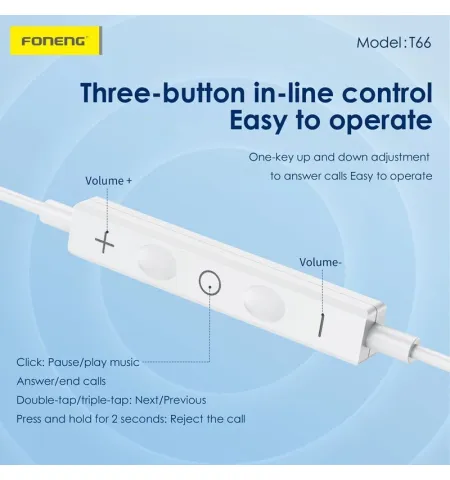 Foneng T66 Semi In 3.5mm Ear Earphone