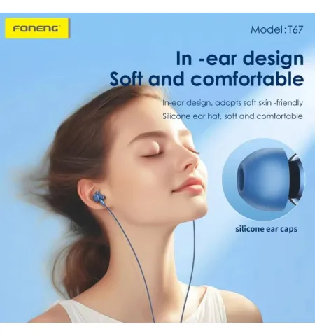 FONENG T67 In Ear Heavy Bass Wired 3.5mm Earphone