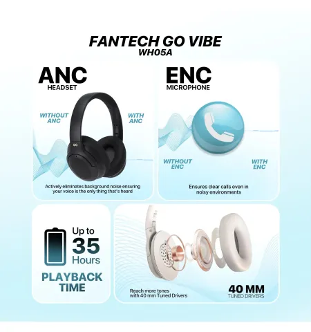 Fantech Go Vibe WH05A ANC Wireless Headphone